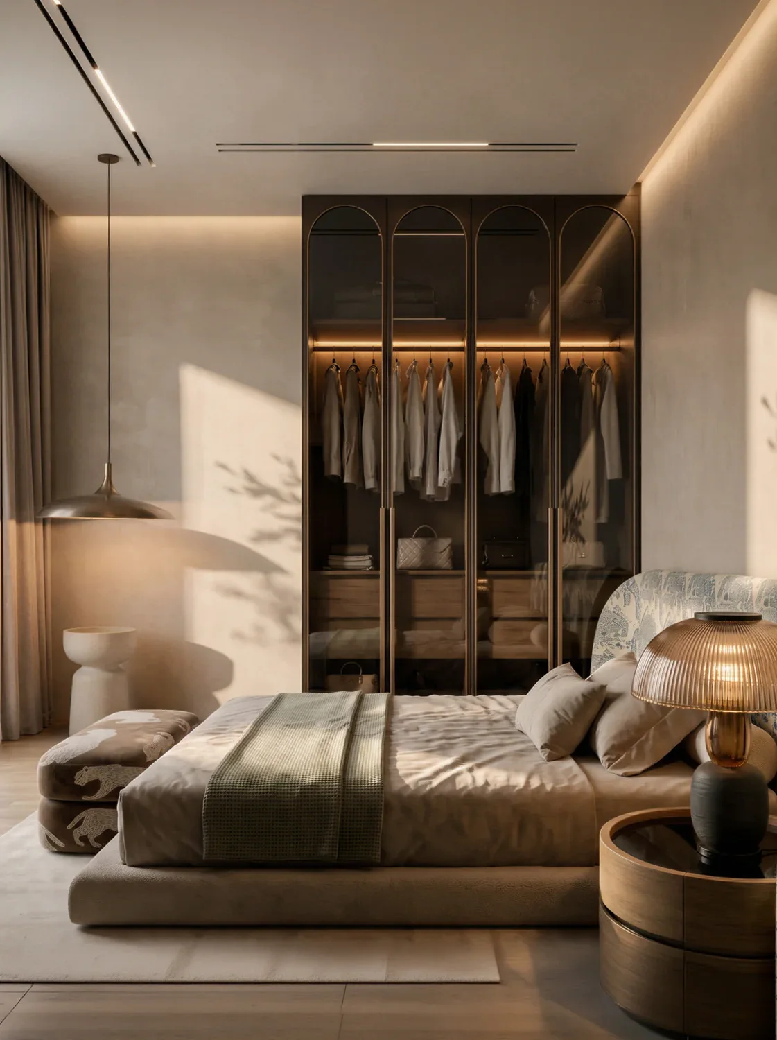 Chambre et dressing vitré